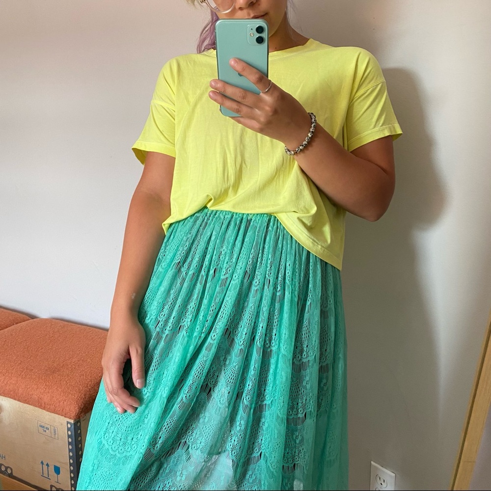 American Apparel lace midi skirt